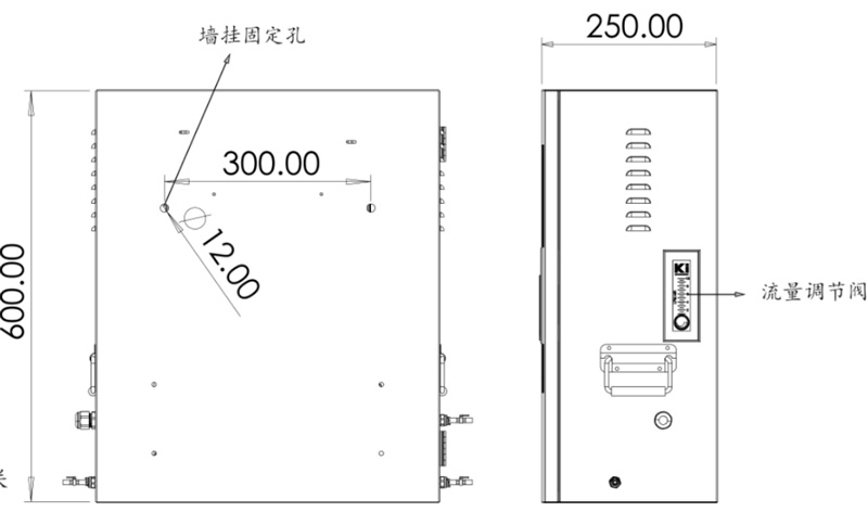 濁度在線監(jiān)測儀側(cè)視圖